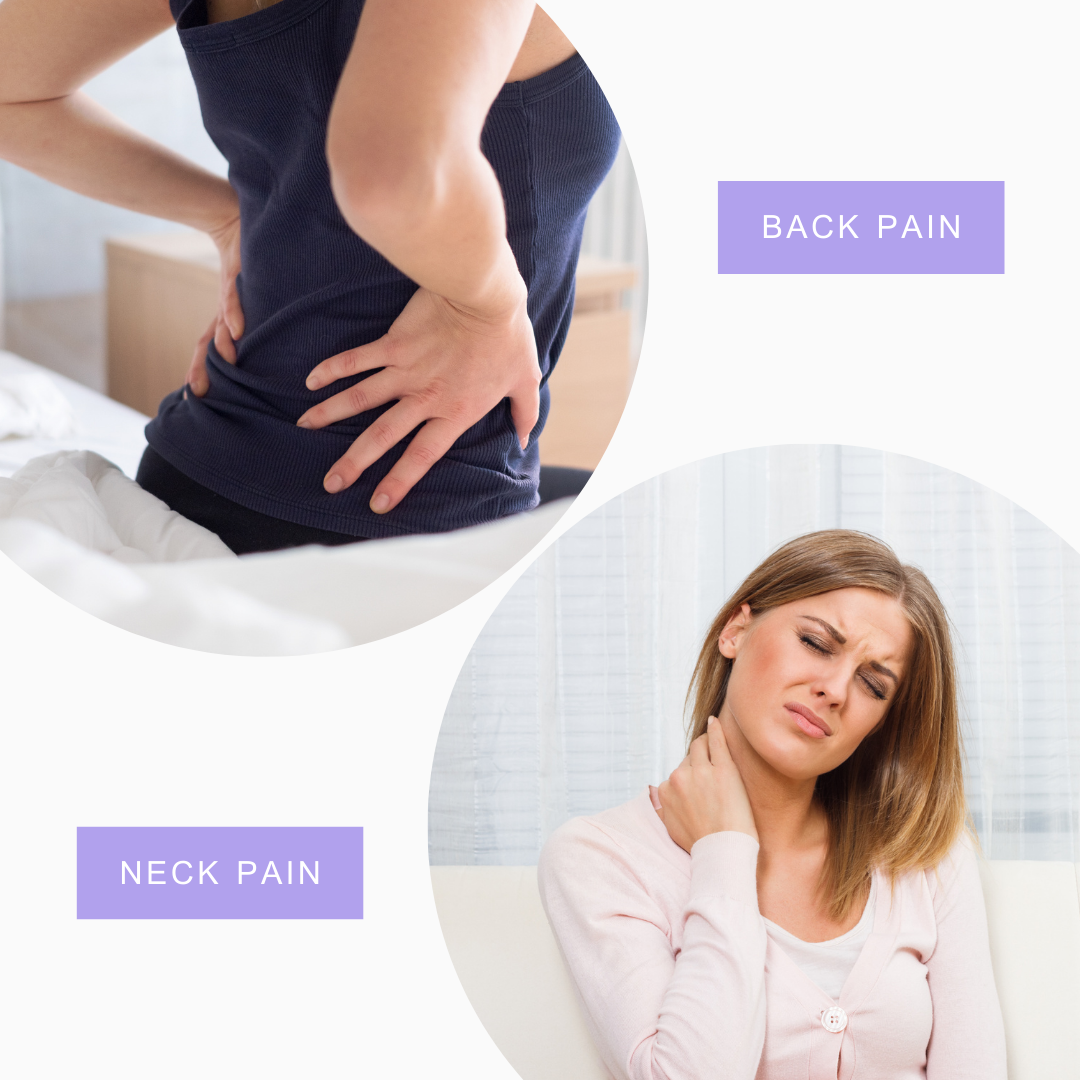 heating pad for neck and shoulders Lifestyle images of adults resting and gently holding the neck and back while relaxing at home