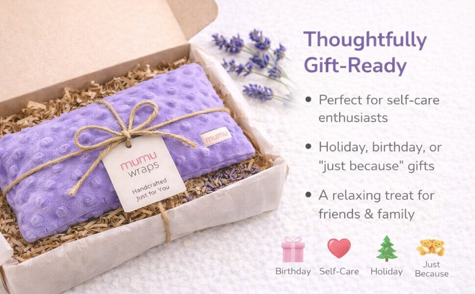 Lavender eye pillow presented as a thoughtful gift