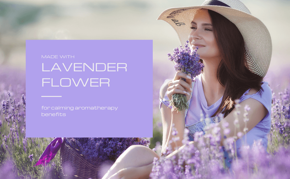 Lavender inspired lifestyle image representing calm and relaxation